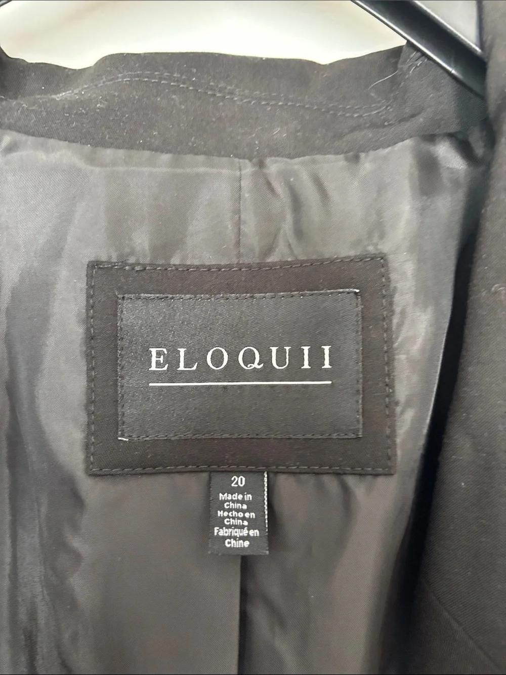 Eloquii Black Classic Open Blazer with Notch Lapels